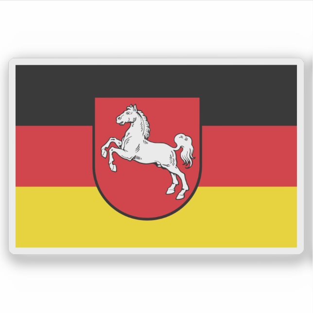 Flag of the Lower Saxony state, Germany Sticker (Front)