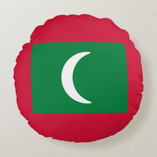 Flag of the Maldives Round Pillow (Front)
