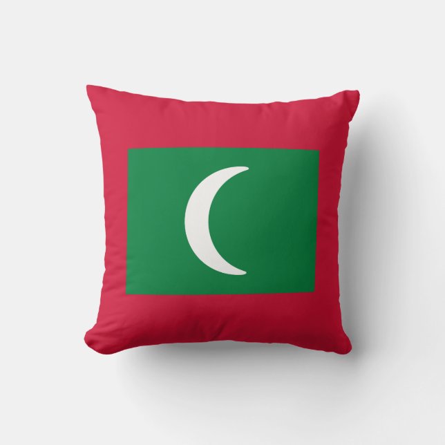 Flag of the Maldives Throw Pillow (Front)