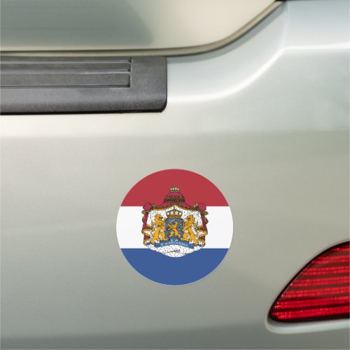 Flag of The Netherlands Coat of Arms Car Magnet