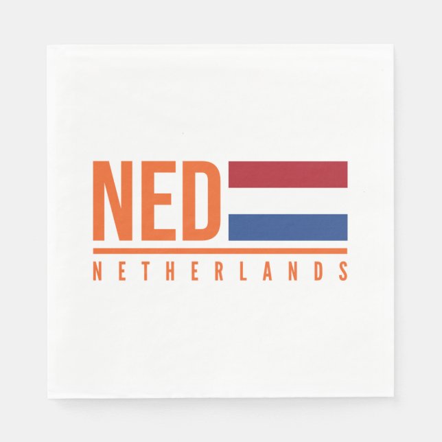 Flag Of The Netherlands & Name Napkins (Front)