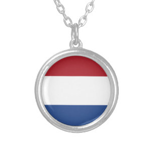 Flag of the of the Netherlands Silver Plated Necklace