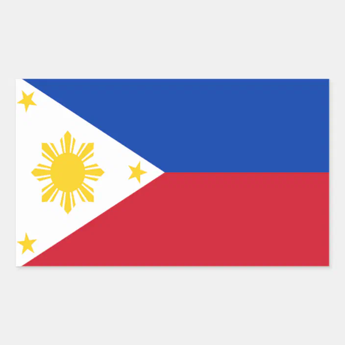 Flag Of The Philippines Rectangular Sticker Zazzle Com