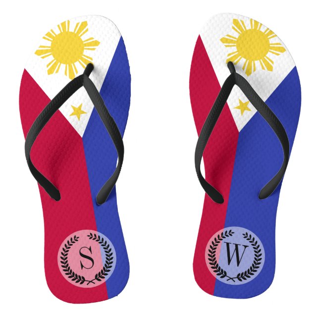 Flag of the Phillipines Flip Flops (Footbed)
