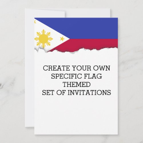 Flag of the Phillipines Invitation