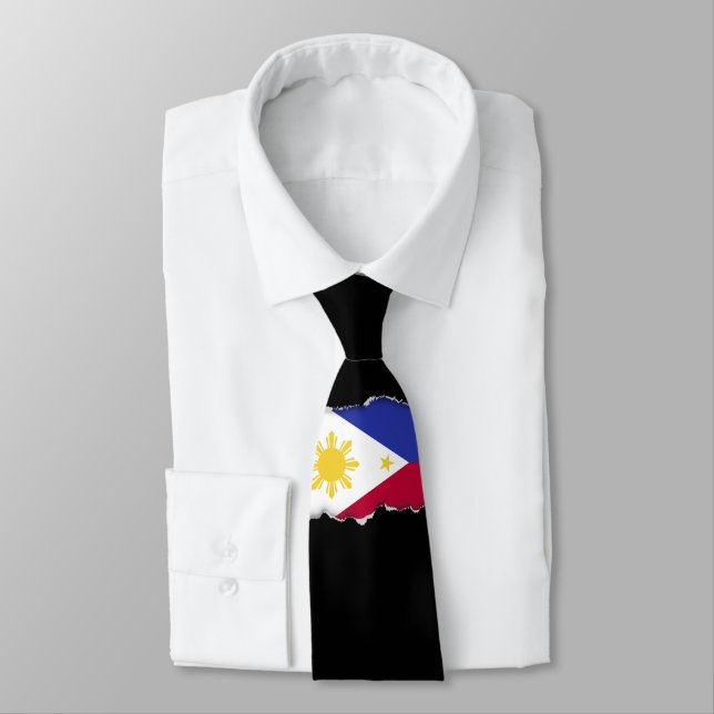 Flag of the Phillipines Neck Tie (Tied)