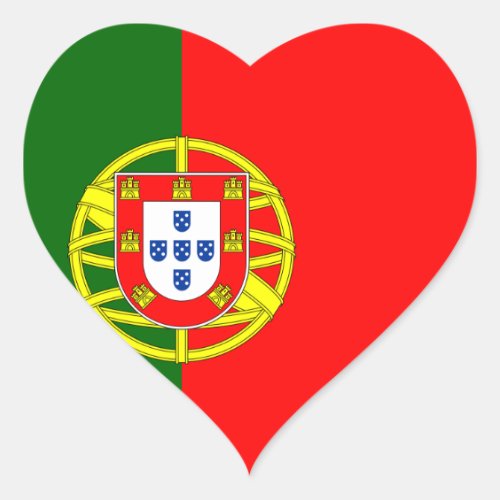 Flag of the Portugal Heart Sticker