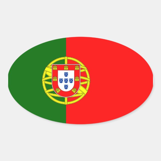 Flag of the Portugal Oval Sticker (Front)