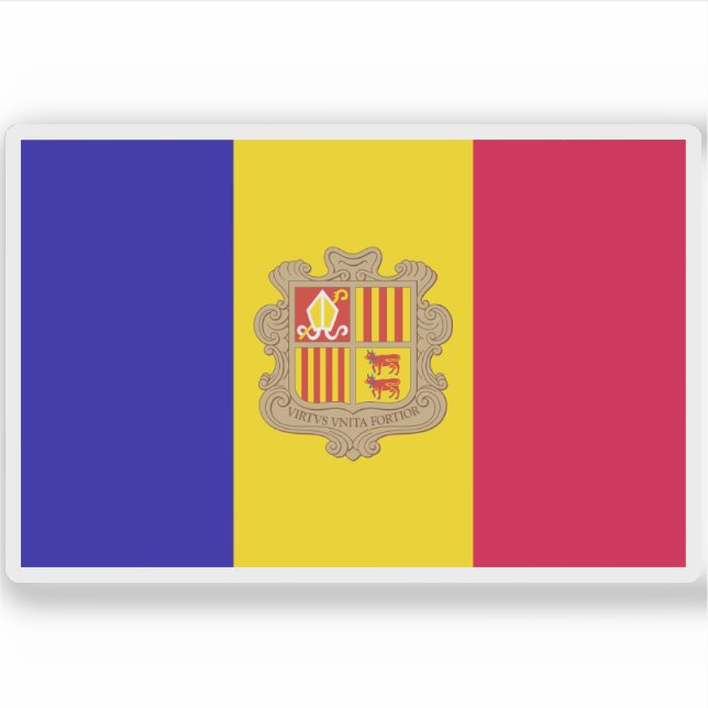 Flag of the Principality of Andorra Sticker (Front)