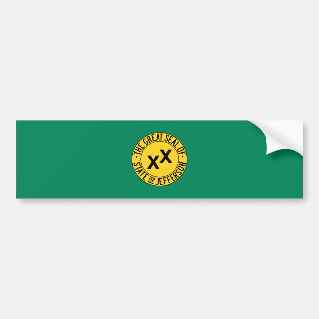Flag of the Proposed U.S. State of Jefferson Bumper Sticker (Front)