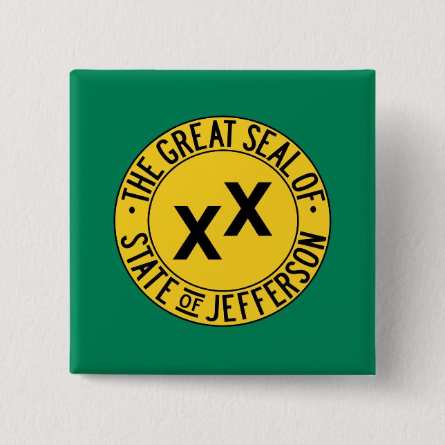 Flag of the Proposed U.S. State of Jefferson Button (Front)