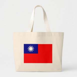 Flag of the Republic of China (Taiwan) - 中華民國國旗 Large Tote Bag
