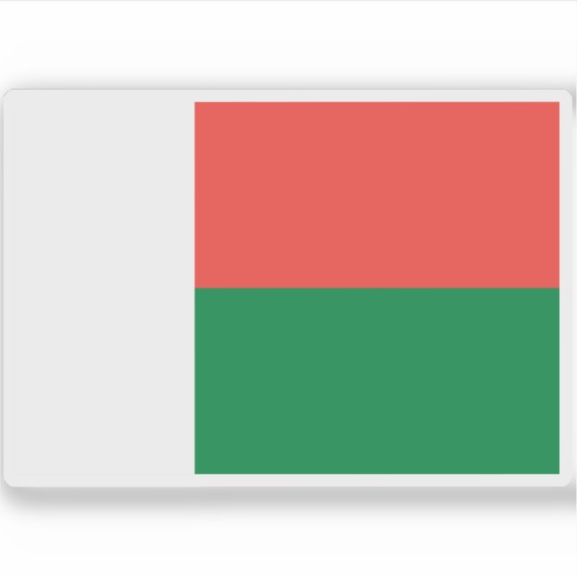 Flag of the Republic of Madagascar Sticker (Front)