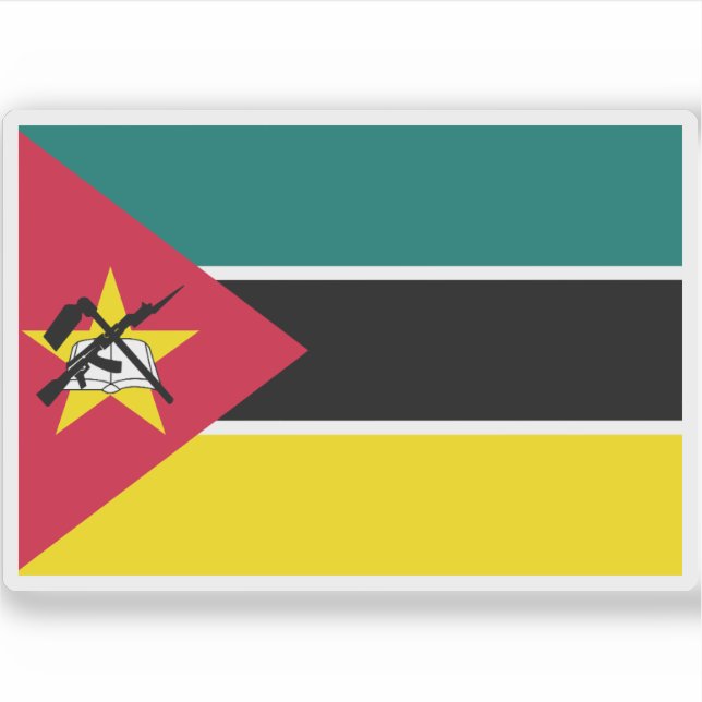Flag of the Republic of Mozambique Sticker (Front)