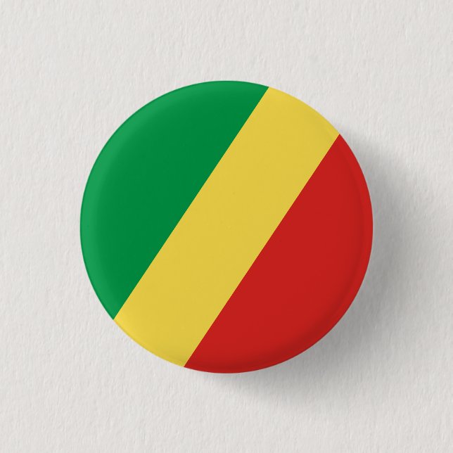 Flag of the Republic of the Congo Button (Front)
