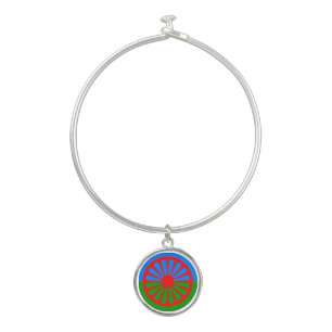 Flag of the Romani people Bangle Bracelet