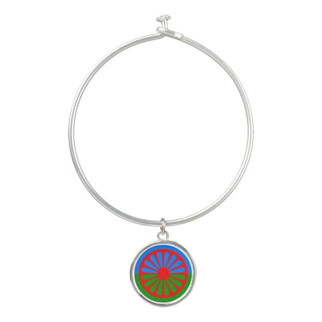 Flag of the Romani people Bangle Bracelet (Front)