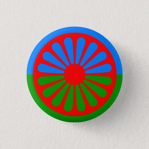 Flag of the Romani people Button