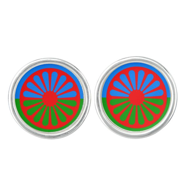 Flag of the Romani people Cufflinks (Front)