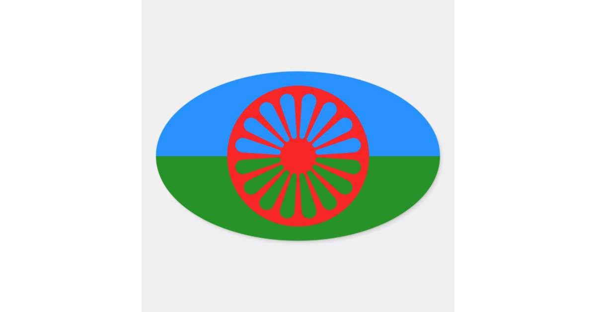 Flag of the Romani people Oval Sticker | Zazzle