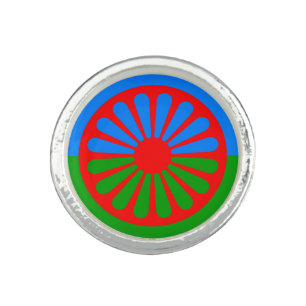 Flag of the Romani people Ring
