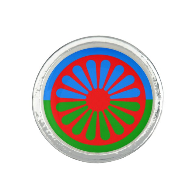 Flag of the Romani people Ring (Front)