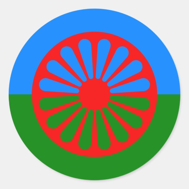 Flag of the Romani people - Romani flag Classic Round Sticker (Front)
