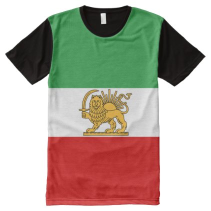 Flag of the Shah of Iran (1964-1980) شیر و خورشید All-Over-Print Shirt