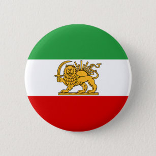 Flag of the Shah of Iran (1964-1980) شیر و خورشید Button