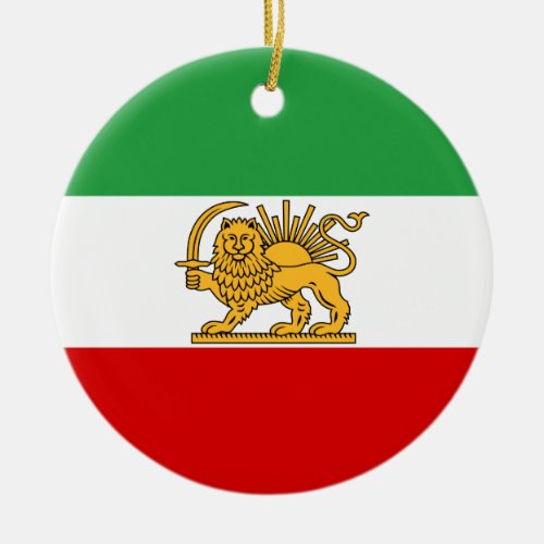 Flag of the Shah of Iran 1964_1980 شیر و خورشید Ceramic Ornament