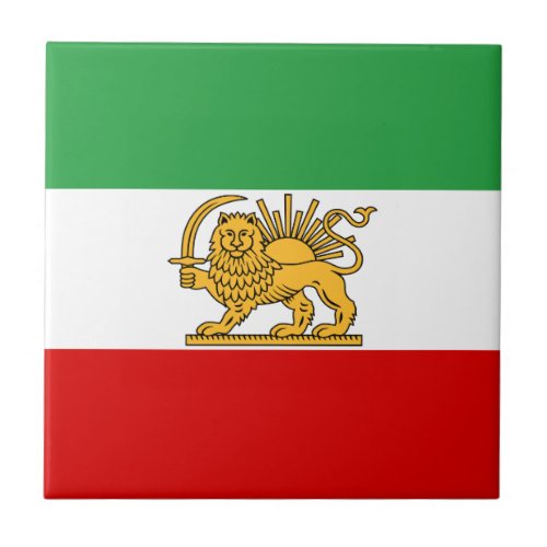 Flag of the Shah of Iran 1964_1980 شیر و خورشید Ceramic Tile