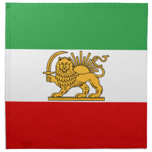 Flag of the Shah of Iran (1964-1980) شیر و خورشید Cloth Napkin