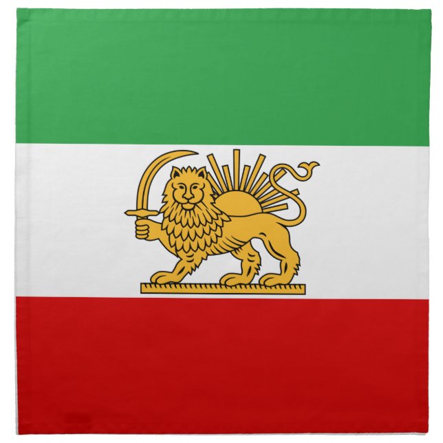 Flag of the Shah of Iran (1964-1980) شیر و خورشید Cloth Napkin (Front)