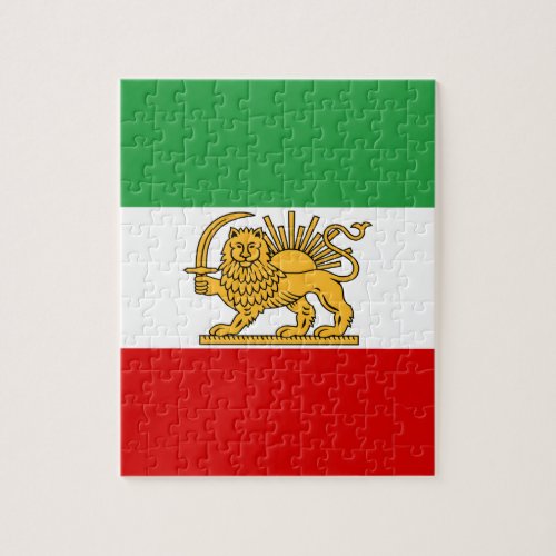 Flag of the Shah of Iran 1964_1980 شیر و خورشید Jigsaw Puzzle