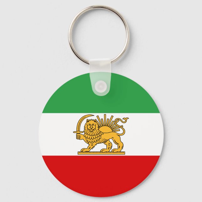 Flag of the Shah of Iran (1964-1980) شیر و خورشید Keychain (Front)