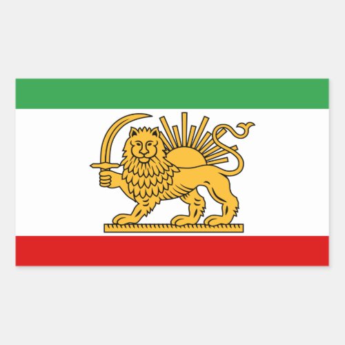 Flag of the Shah of Iran 1964_1980 شیر و خورشید Rectangular Sticker