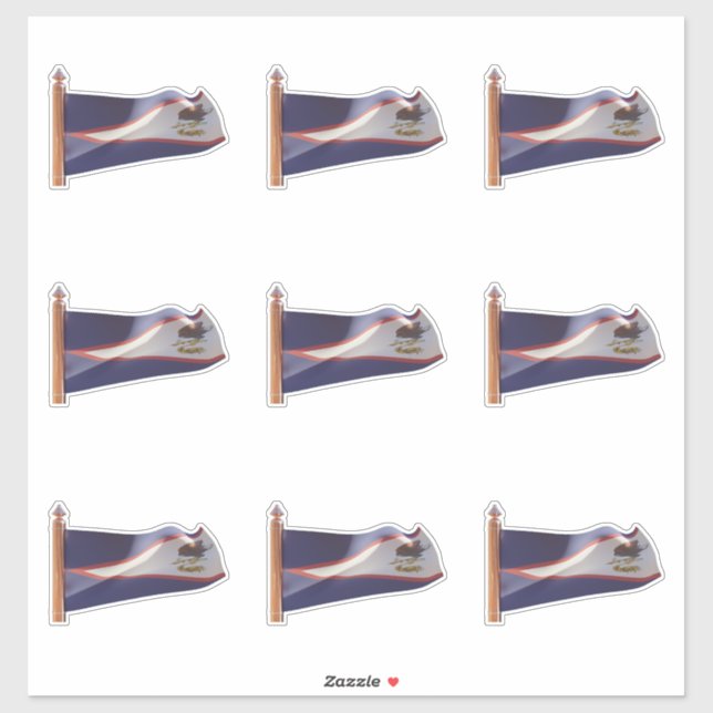 Flag of the State of American Samoa/Amerika Sāmoa Sticker (Sheet)