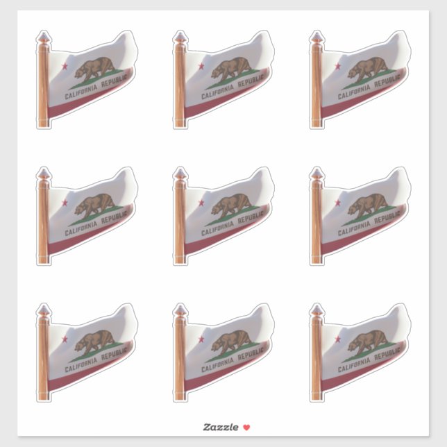 Flag of the State of California Sticker (Sheet)