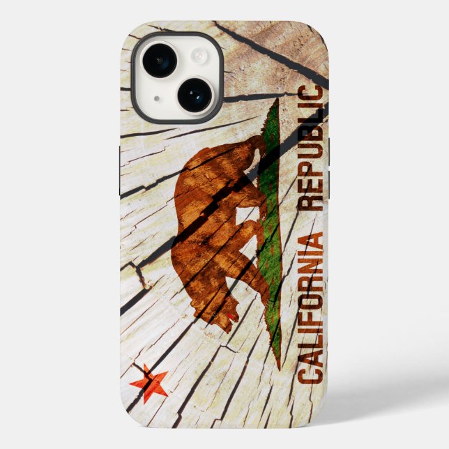 Flag of the State of California Wood Case-Mate iPhone Case (Back)