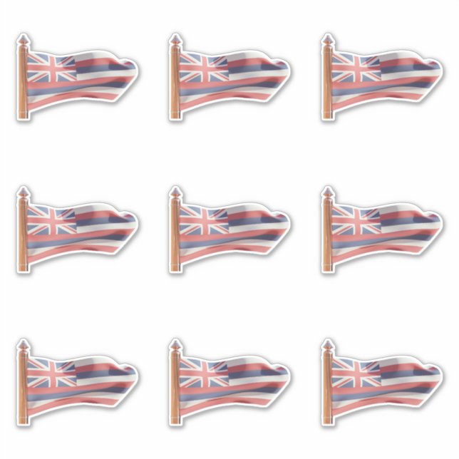 Flag of the State of Hawaii Sticker (Front)