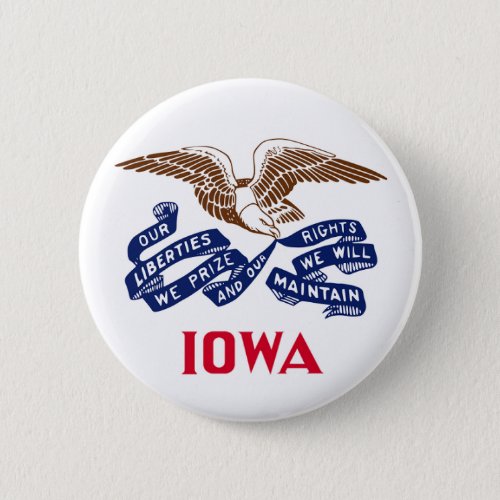 Flag of the state of Iowa Button