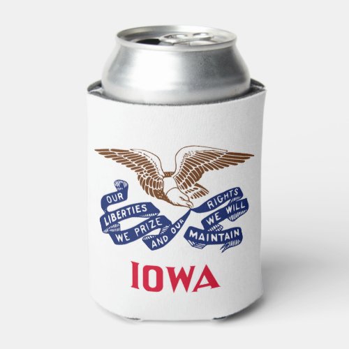 Flag of the state of Iowa Can Cooler