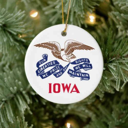 Flag of the state of Iowa Ceramic Ornament