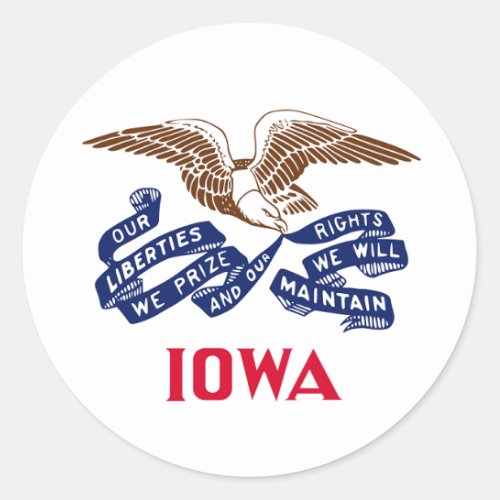 Flag of the state of Iowa Classic Round Sticker