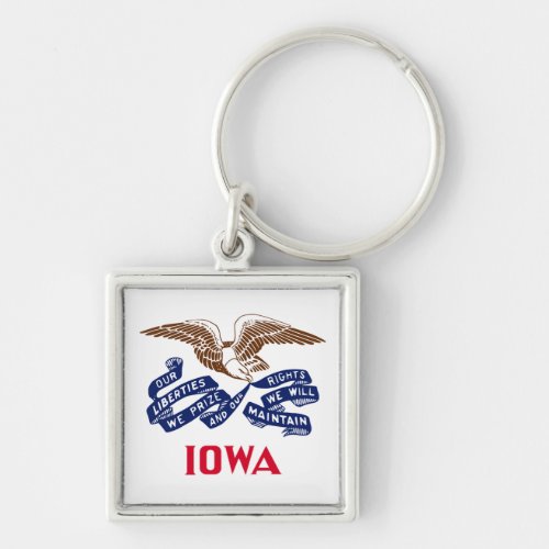 Flag of the state of Iowa Keychain