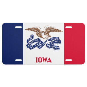 Flag of the state of Iowa License Plate