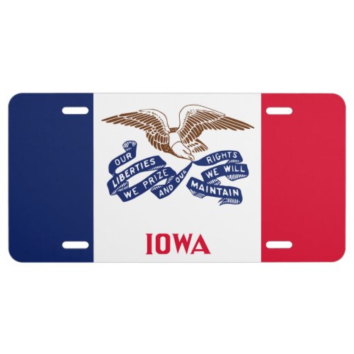 Flag of the state of Iowa License Plate