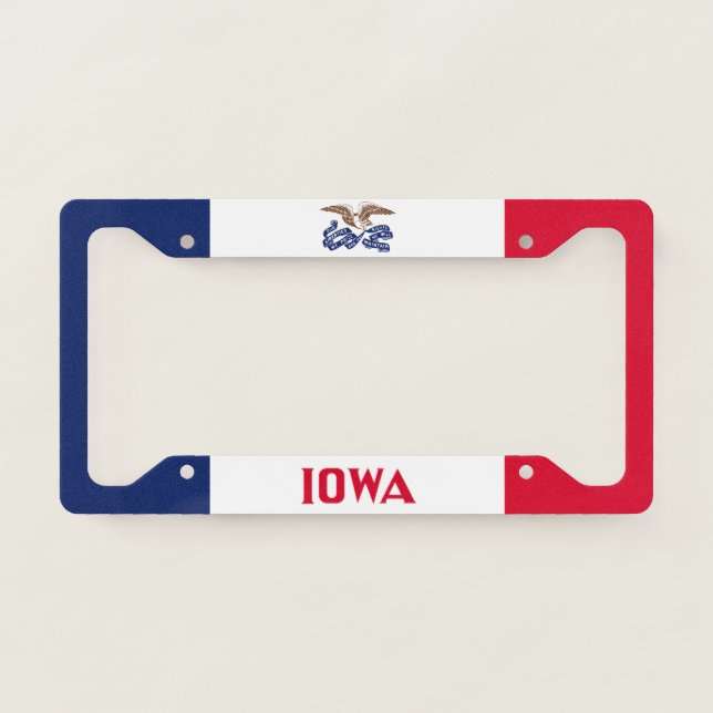 Flag of the state of Iowa License Plate Frame (Front)
