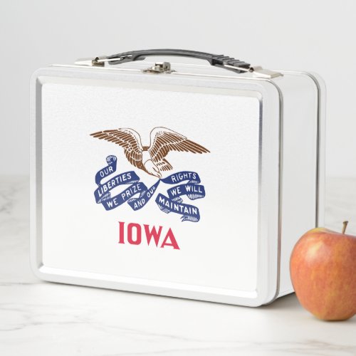 Flag of the state of Iowa Metal Lunch Box