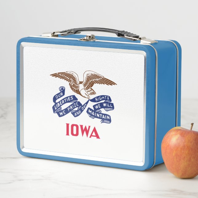 Flag of the state of Iowa Metal Lunch Box (In Situ)